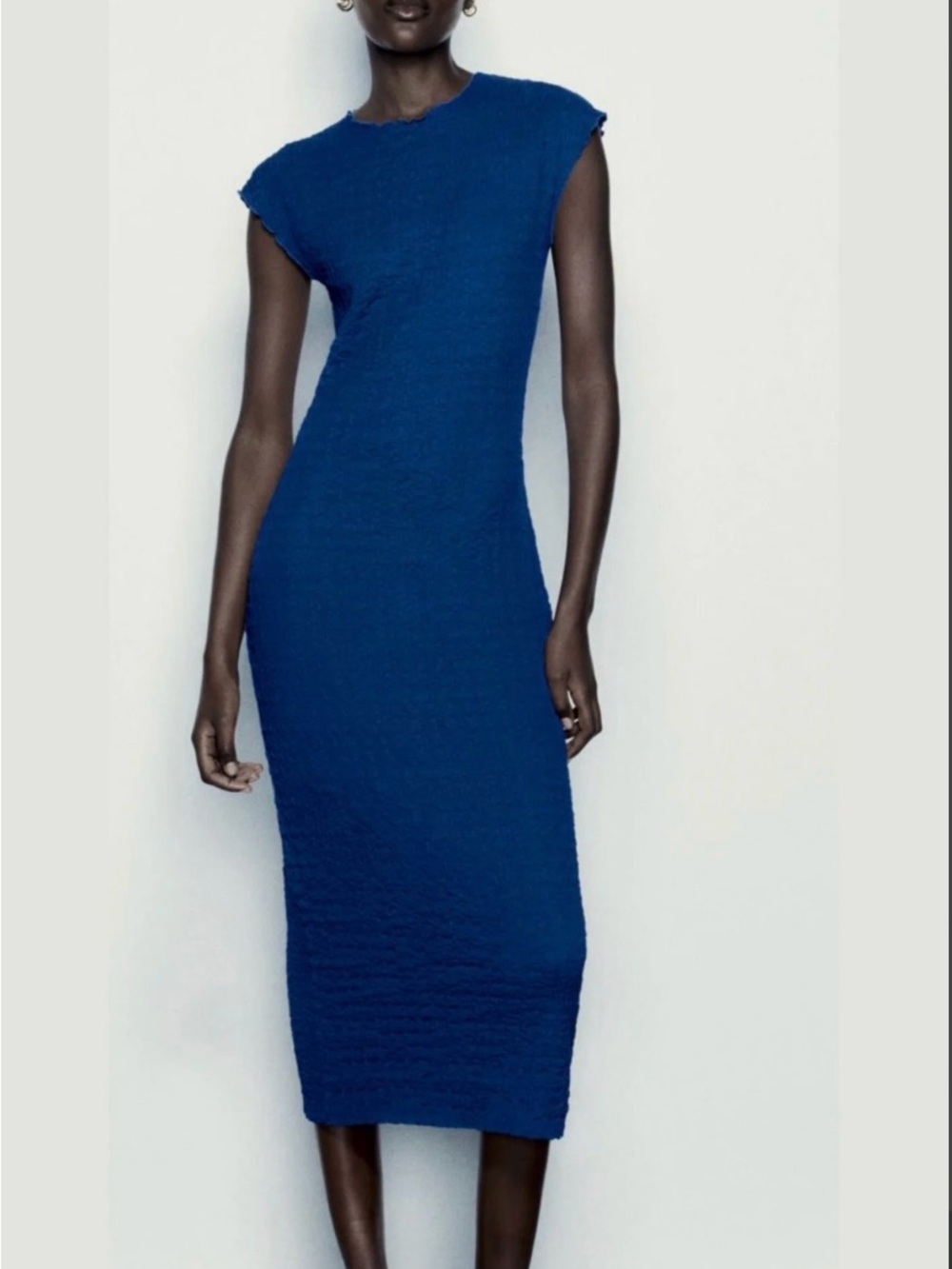 Zara Textured Stretch Midi Dress (Size M)